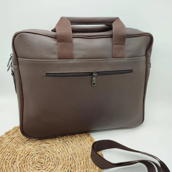 Deri Büyük Boy Erkek Evrak Çantası Kahve Renk - 8