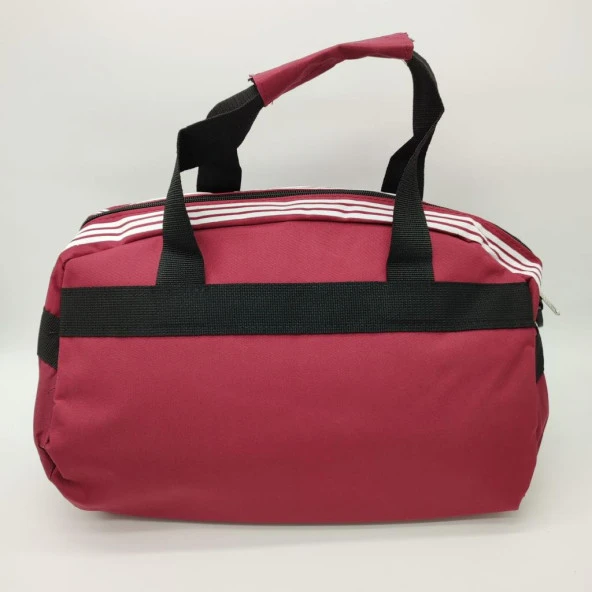 Battal Boy Çizgili Model Seyahat ve Spor Çantası Bordo Renk - 4
