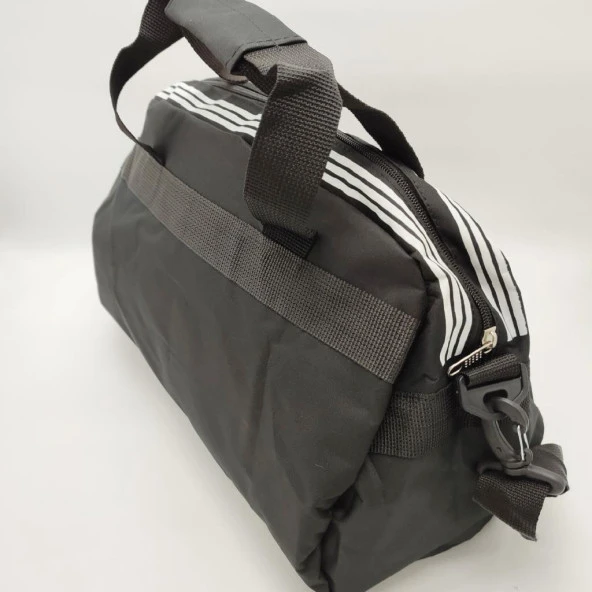 Büyük Boy Çizgili Model Seyahat ve Spor Çantası Siyah Renk - 9