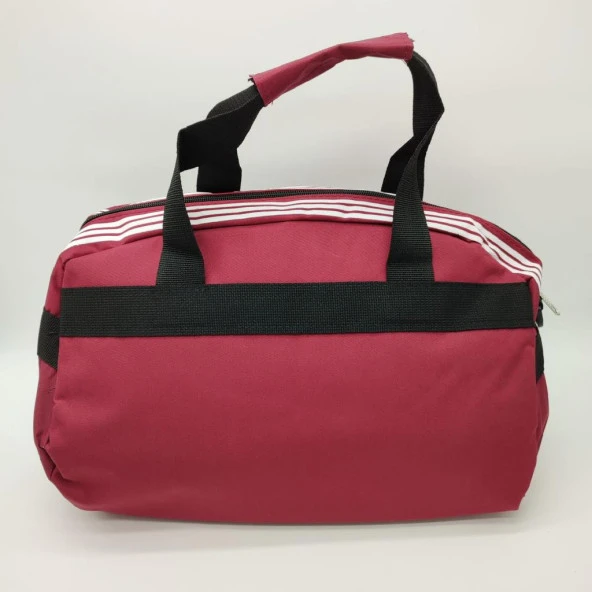 Orta Boy Çizgili Model Seyehat ve Spor Çantası Bordo Renk - 5