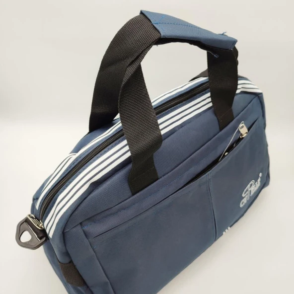 Orta Boy Çizgili Model Seyehat ve Spor Çantası Lacivert Renk - 7