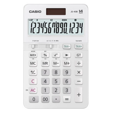 Casio JS-40B-WE Beyaz Profesyonel 14 Hane Masa Üstü Hesap Makinesi