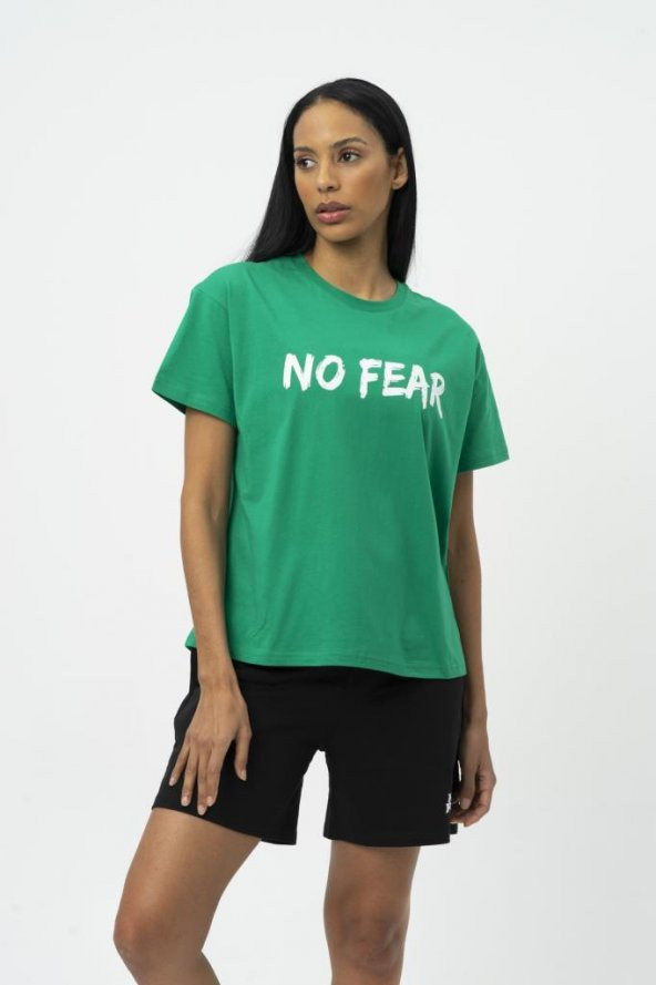 No Fear Orijinal Kadın Oversize T-shirt Yeşil