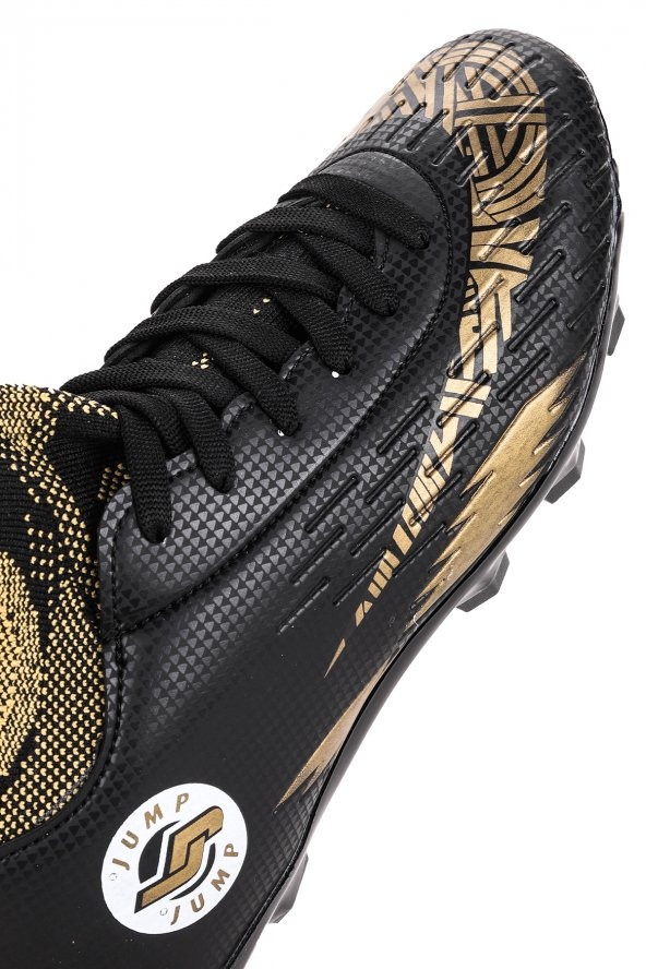 Jump Krampon Çim Saha Erkek Çocuk Futbol Ayakkabı 28365 Siyah - Altın - Resim 6