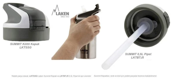 Laken Çelik 18/8 Summit Termos Şişe 0,50L - Haki LKTS5K - 4