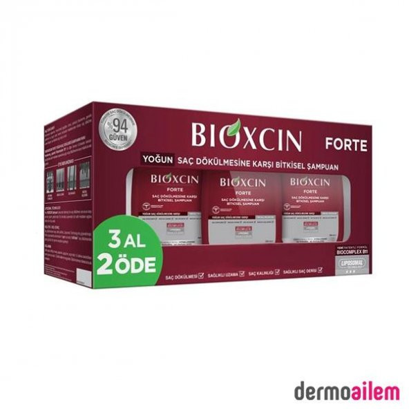 Bioxcin Forte Saç Dökülmesine Karşı Bakım Şampuanı 300 ml - 3 Al 2 Öde
