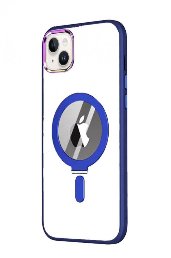 Apple iPhone 14 Kılıf Stand Olabilen Şeffaf Sararmaz Magsafe Kapak - 9