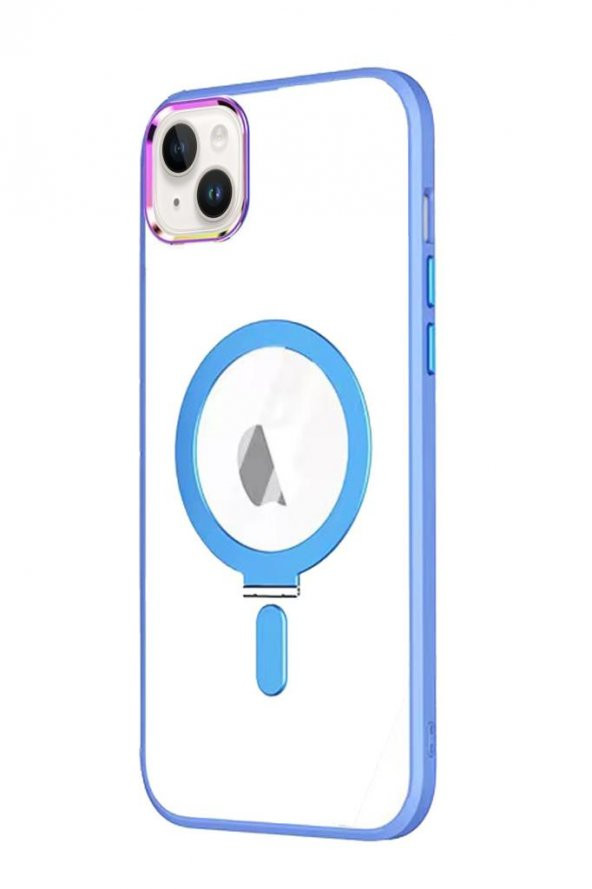 Apple iPhone 14 Kılıf Stand Olabilen Şeffaf Sararmaz Magsafe Kapak - 10
