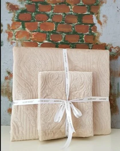 Dinarsu Yatak Örtüsü Seti 3 Parça Çift Kişilik 230x250 Olivia Mocha - 2