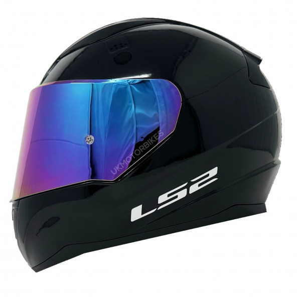 Ls2 Rapıd 2 Parlak Siyah Full Face Motosiklet Kaskı Gökkuşağı Camlı