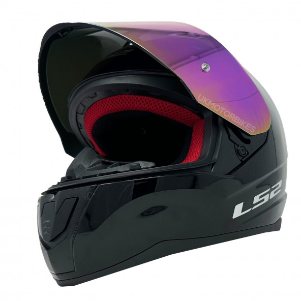 Ls2 Rapıd 2 Parlak Siyah Full Face Motosiklet Kaskı Gökkuşağı Camlı - 2