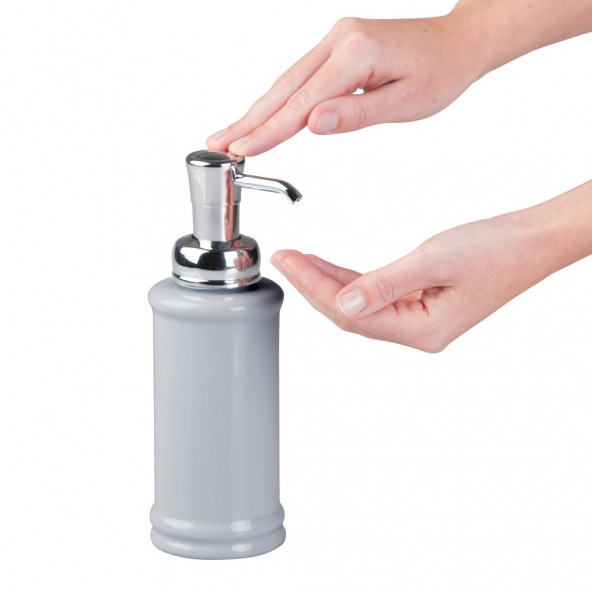 71055ES SIVI SABUNLUK PORSELEN GRİ 7X7X20CM 355ML - 4