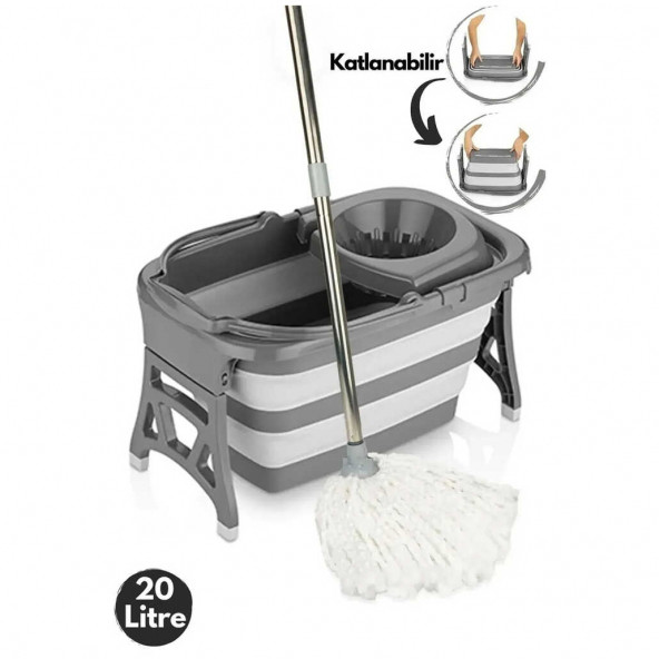 Porsima Mop Kovası - Katlanır Mop Kovası - Temizlik Kovası - Vileda Kovası - Katlanır Mop Seti