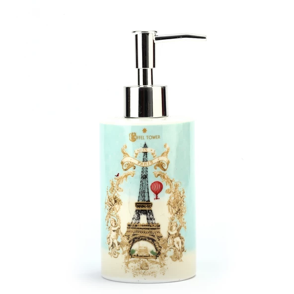 LY-J101A SERAMİK SIVI SABUNLUK ROMANTİK YEŞİL MODEL 7x7x18cm 320ml - Resim 5