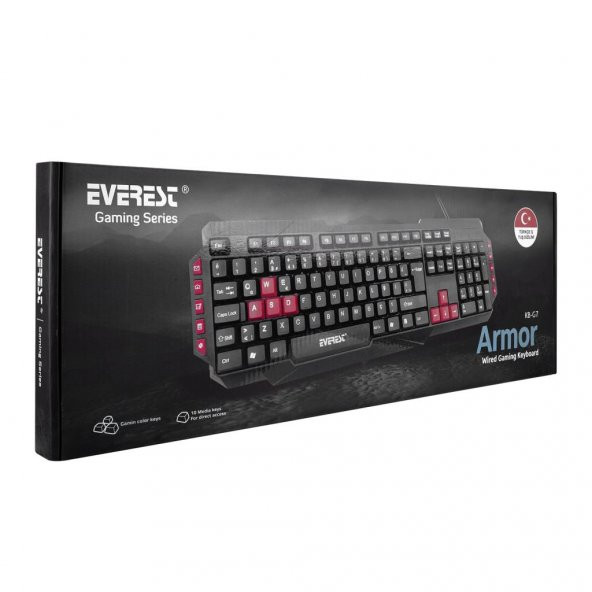 Everest KB-G7 ARMOR Siyah USB Q Gaming Oyuncu Klavyesi - 2