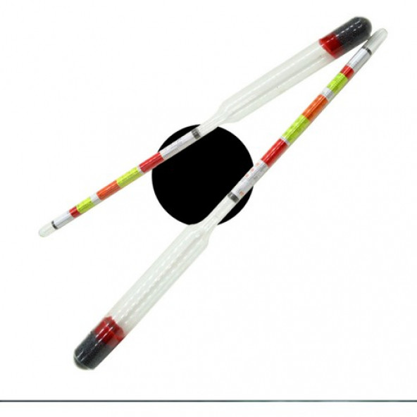 Üçlü Ölçekli Hidrometre Cam Alkol Metre Test Ölçer 26 cm C73 - 3