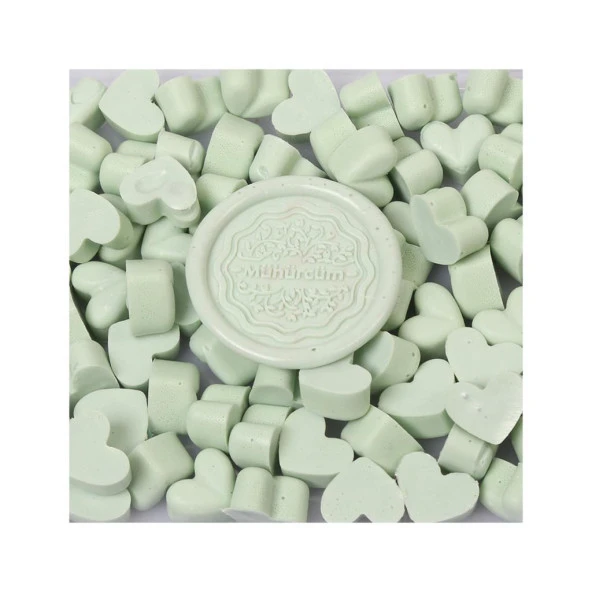 Mühür Mumu Eritme Kalp Boncuk Paket Model No: 43 SU YEŞİLİ - Resim 2