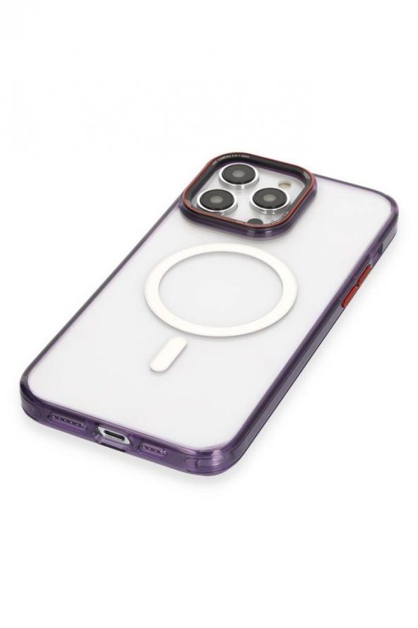 Apple iPhone 14 Pro Max Kılıf Aluminum Lens Cristal Clear Case - 7