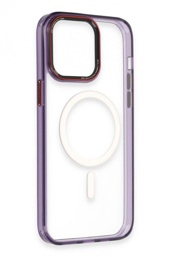 Apple iPhone 14 Pro Max Kılıf Aluminum Lens Cristal Clear Case - 8