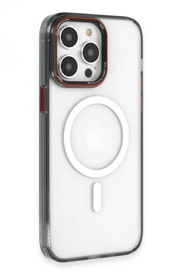 Apple iPhone 14 Pro Max Kılıf Aluminum Lens Cristal Clear Case - 9