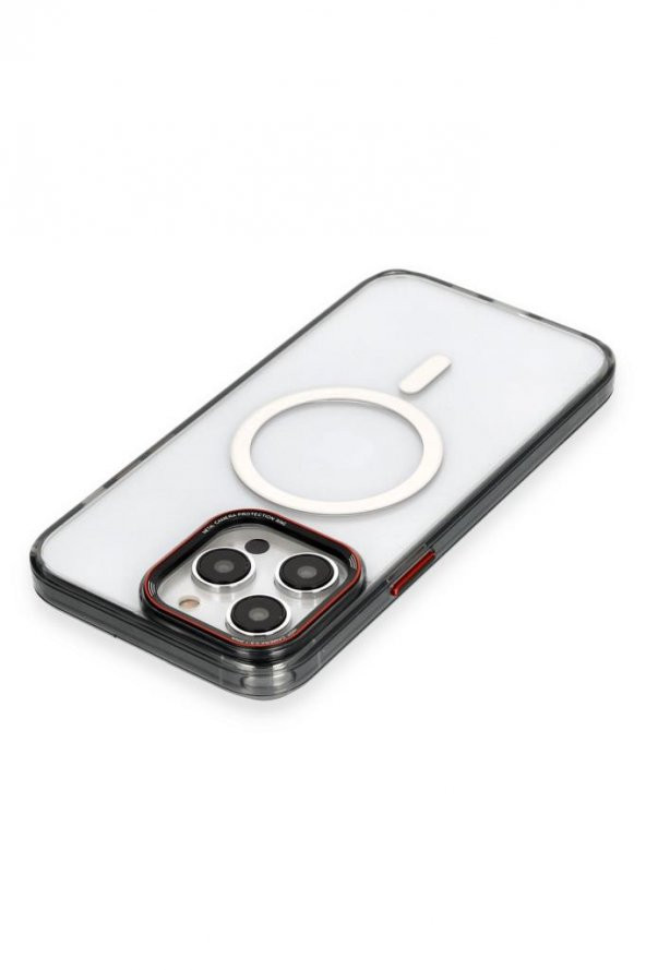 Apple iPhone 14 Pro Max Kılıf Aluminum Lens Cristal Clear Case - 11