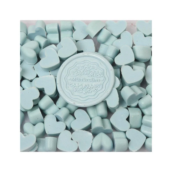Mühür Mumu Eritme Kalp Boncuk Paket Model No: 51 MAVİ UNİCORN - Resim 2