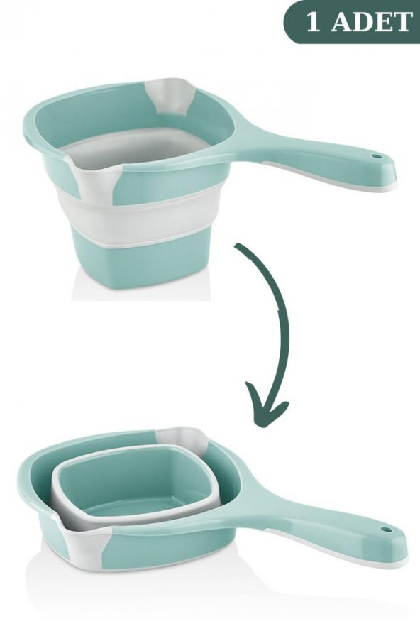 Flosoft Katlanabilir Maşrapa, Akordiyon İki Uçlu Saplı Maşrapa Yeşil - 2