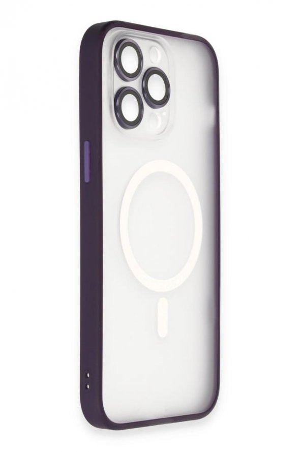 Apple iPhone 14 Pro Max Kılıf Lens Korumalı Mat Magneticsafe Magsafe Kapak - 5