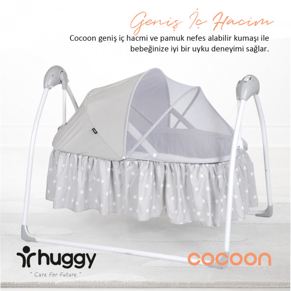 Huggy Cocoon Otomatik Sallanabilir Kumandalı Portatif Elektrikli Beşik - 9