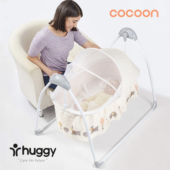 Huggy Cocoon Otomatik Sallanabilir Kumandalı Portatif Elektrikli Beşik - 10