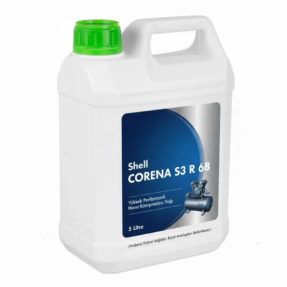 SHELL CORENA S3 R 68 KOMPRESÖR YAĞI - 5 LİTRE