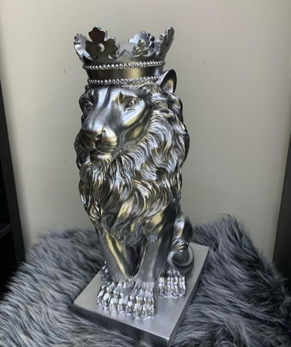 ASLAN KRAL BİBLO GÜMÜŞ RENK ürün görseli