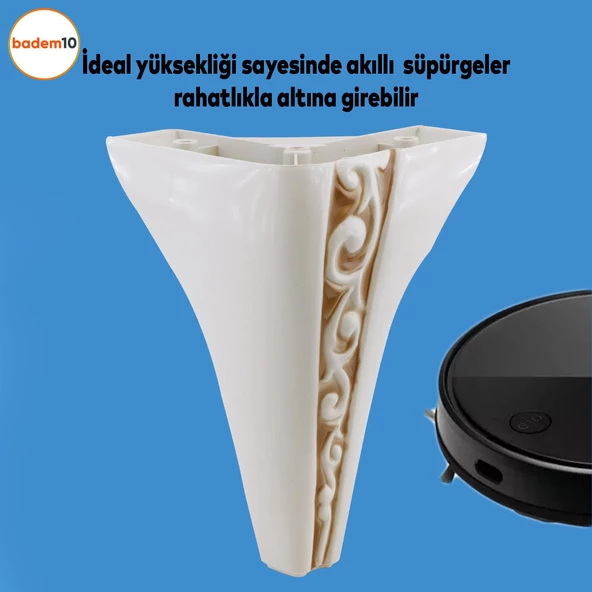 Seher 1 Çift Avangart Mobilya Kanepe Konsol Tv Ünitesi Koltuk Ayağı 18 Cm Krem Ayakları - 2