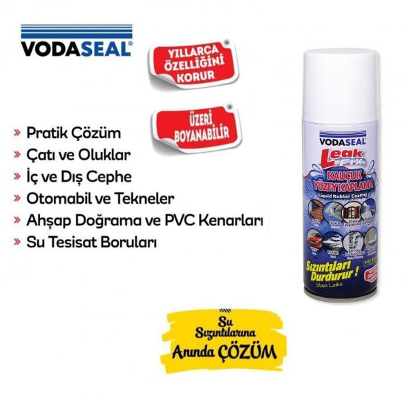 Su Geçirmez Sızdırmaz Sızıntı Önleyici Kauçuk Kaplama İzolasyon Yalıtım Beyaz Sprey 200 ML - 4