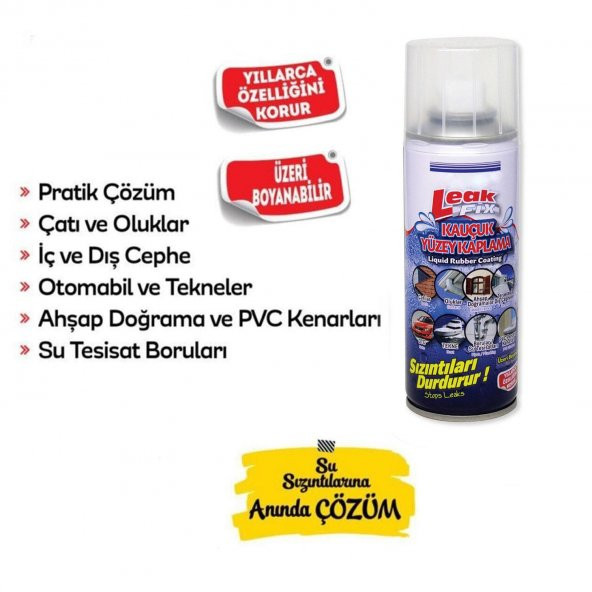 Su Geçirmez Sızdırmaz Sızıntı Önleyici Kauçuk Kaplama İzolasyon Yalıtım Şeffaf Sprey 200 ML - 4