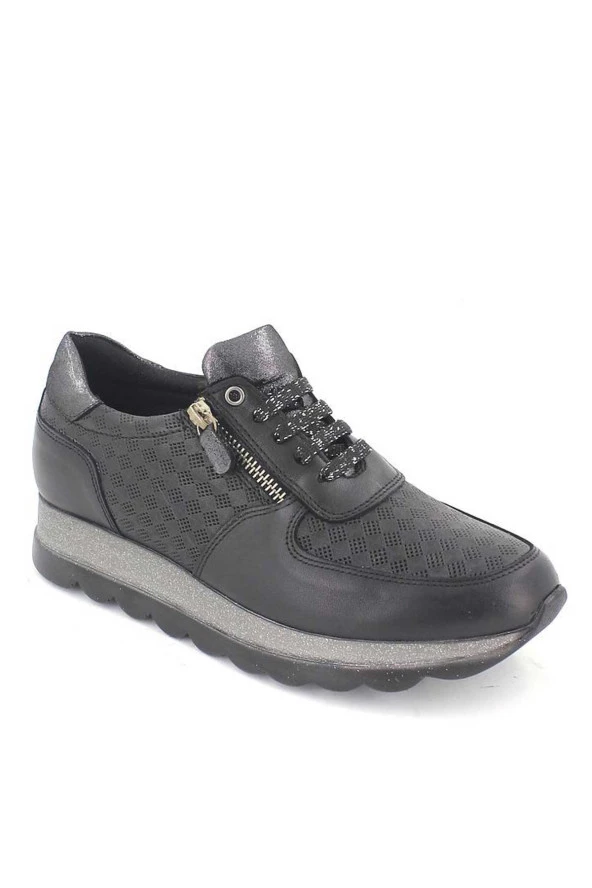 Venüs Kadın Deri Sneakers Ayakkabı Siyah 2076202Y