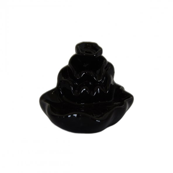 Geri Akış Buhurdanlık Tütsülük Seramik Şelale Siyah Backflow C0902