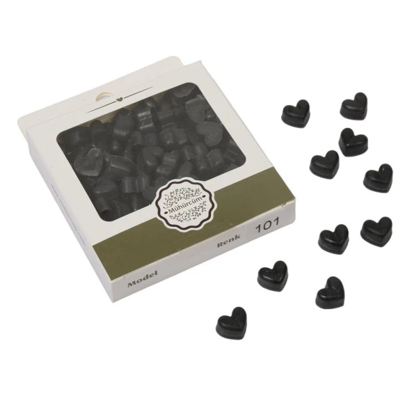 Mühür Mumu Eritme Kalp Boncuk Paket Model No: 101 KÖMÜR SİYAH ürün görseli