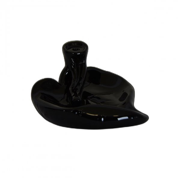 Geri Akış Buhurdanlık Tütsülük Seramik Kalp Siyah Backflow C0888 - 3