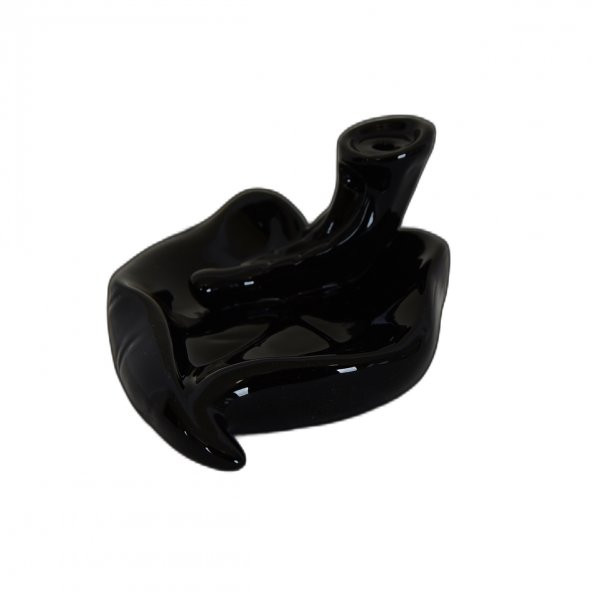 LokmanAVM Geri Akış Buhurdanlık Tütsülük Seramik Kalp Siyah Backflow C0888 - 2