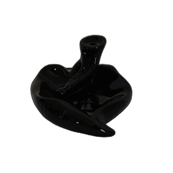 Geri Akış Buhurdanlık Tütsülük Seramik Kalp Siyah Backflow C0888 ürün görseli 1