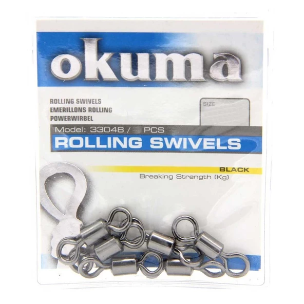 Okuma Paslanmaz Çelik Fırdöndü Siyah Rolling Swivels