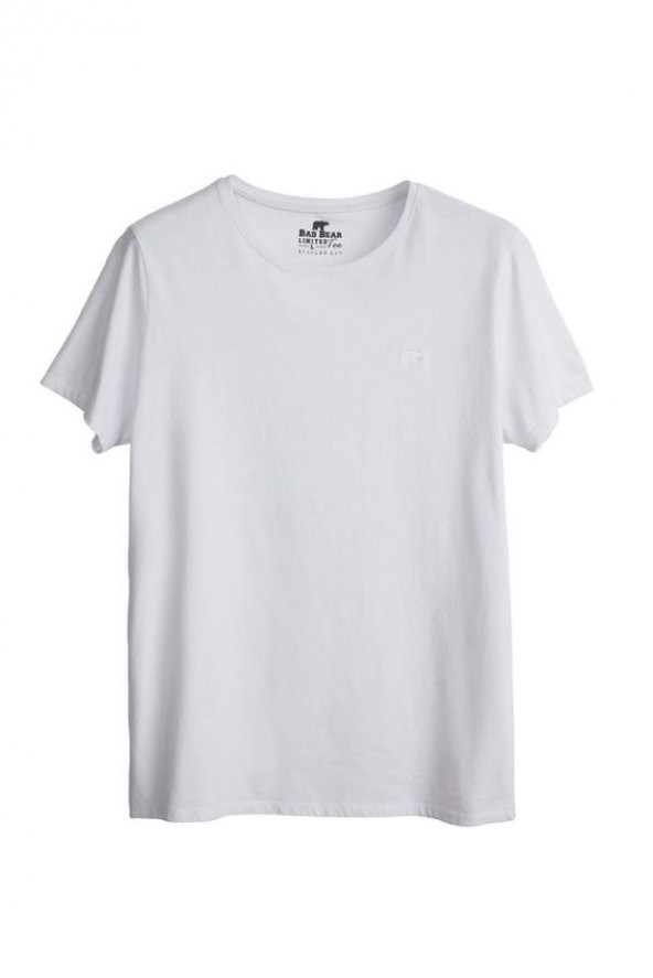 Bad Bear Solid T-Shirt Beyaz Basic Erkek Tişört 19.01.07.045
