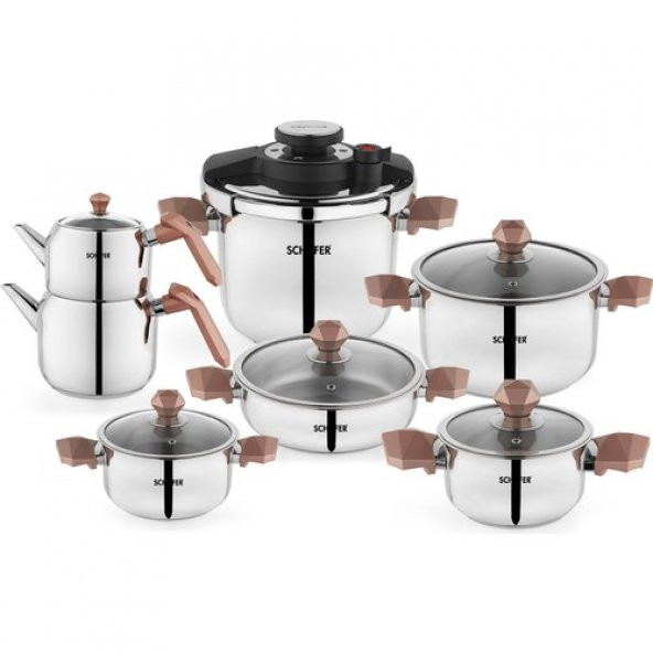 Schafer New Honor Çelik Çeyiz Seti 13 Parça Rosegold
