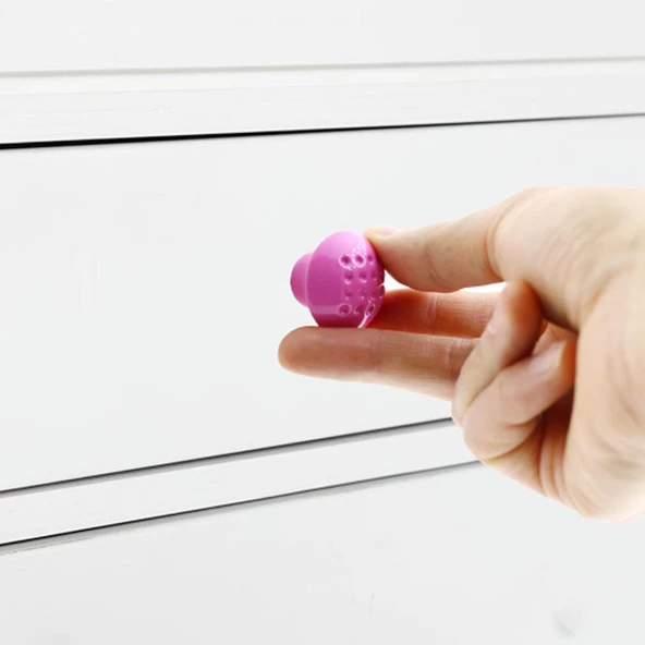 Noktalı Mantar Düğme Kulp Çekmece Bebek Çocuk Genç Odası Dolap Kapak Kulpu Kulbu Pembe Metal Kulp - 4