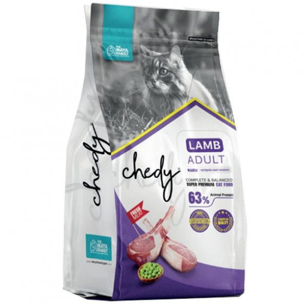 Chedy Süper Premium Yetişkin Kediler Için Kuru Mama 5 kg Kuzulu