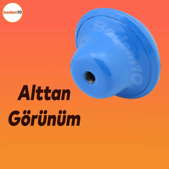 Noktalı Mantar Düğme Kulp Çekmece Bebek Çocuk Genç Odası Dolap Kapak Kulpu Kulbu Mavi Metal Kulp - 6