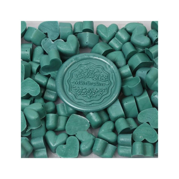 Mühür Mumu Eritme Kalp Boncuk Paket Model No: 121 JUNİPERUS YEŞİL - Resim 2