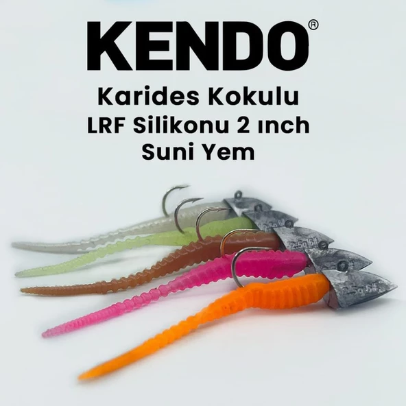 Kendo Karides Kokulu LRF Silikon Suni Yem Aromalı Solucan 5cm - 4