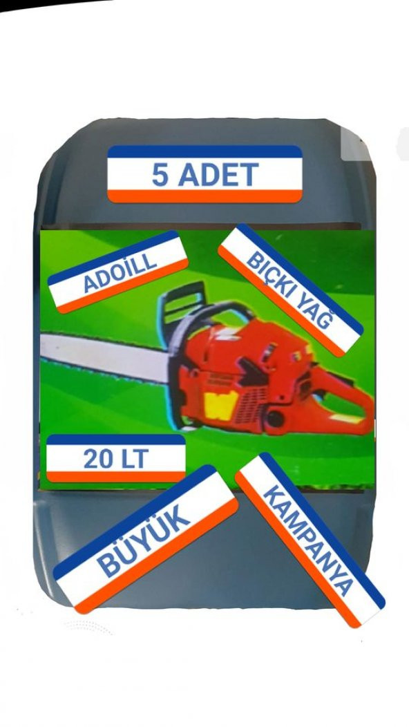 ADOİLL BIÇKI YAĞ 18 LT MOTORLU TESTERE YAĞ (5 ADET) FİYATI  B SINIFI KIRMIZI RENK) 90 LİTRE